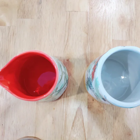 Floral Ceramic Creamer and Sugar Set - Picture 3 of 4